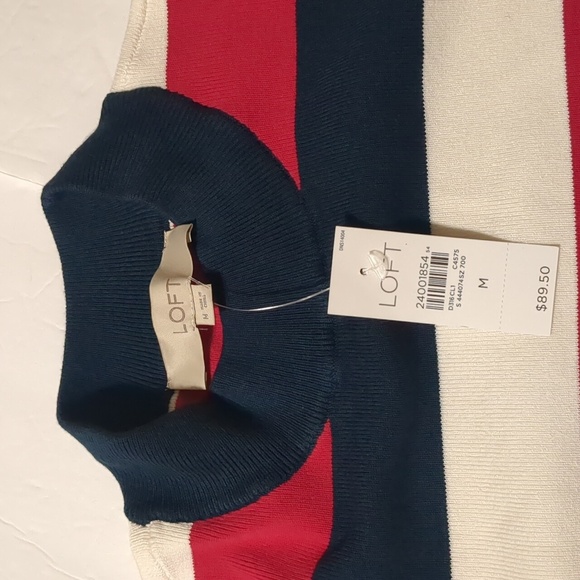 LOFT  Long sleeved  striped knit sweater dress size medium M - Picture 3 of 8